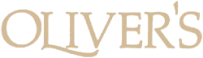 A beige “OLIVER’S” logo in a decorative serif font on a white background, with a slight vintage look.