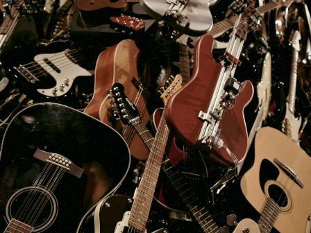 Explore exhibits like the tower of guitars at MoPOP, just a quick Monorail ride from our hotel near Seattle Center.